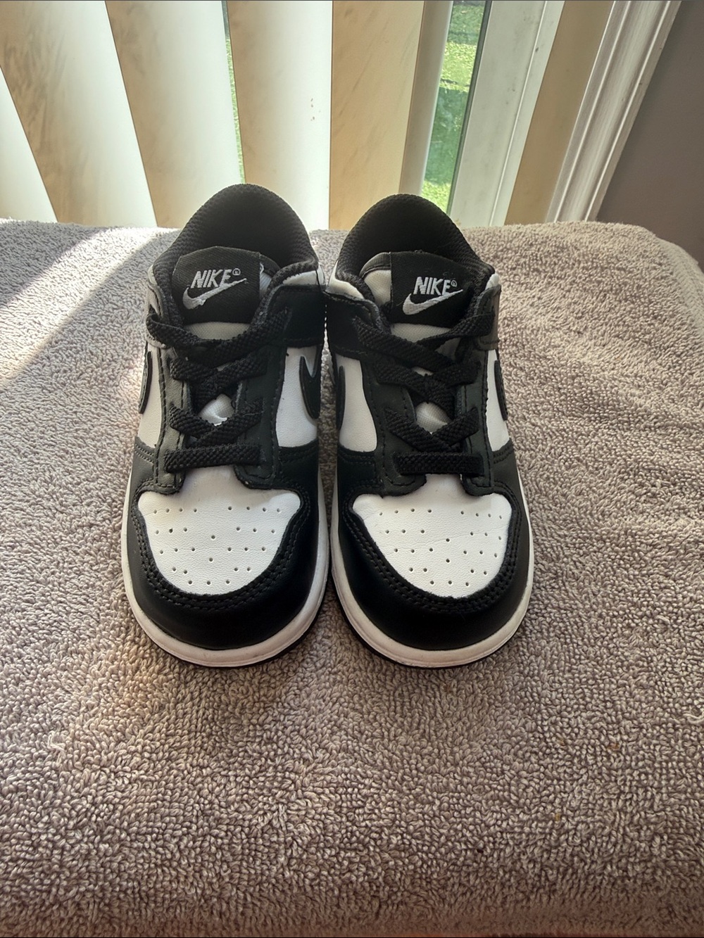 NIKE Toddler Dunk Low
Black & White
Size 8C
Like New